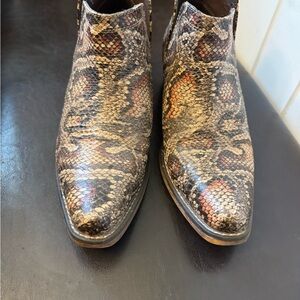 Roper Women's Snakeskin Ankle Boots - Brown and Tan